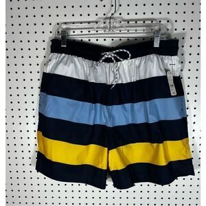 Brooks Brothers striped swimming trunks